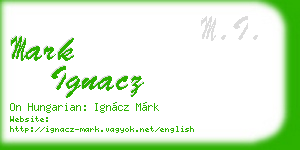 mark ignacz business card